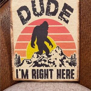 Bigfoot Graphic Wood Plaque